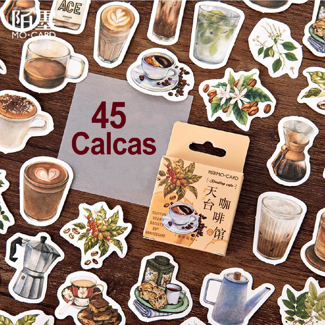 Juego de Calcomanías Autoadhesivas temática café