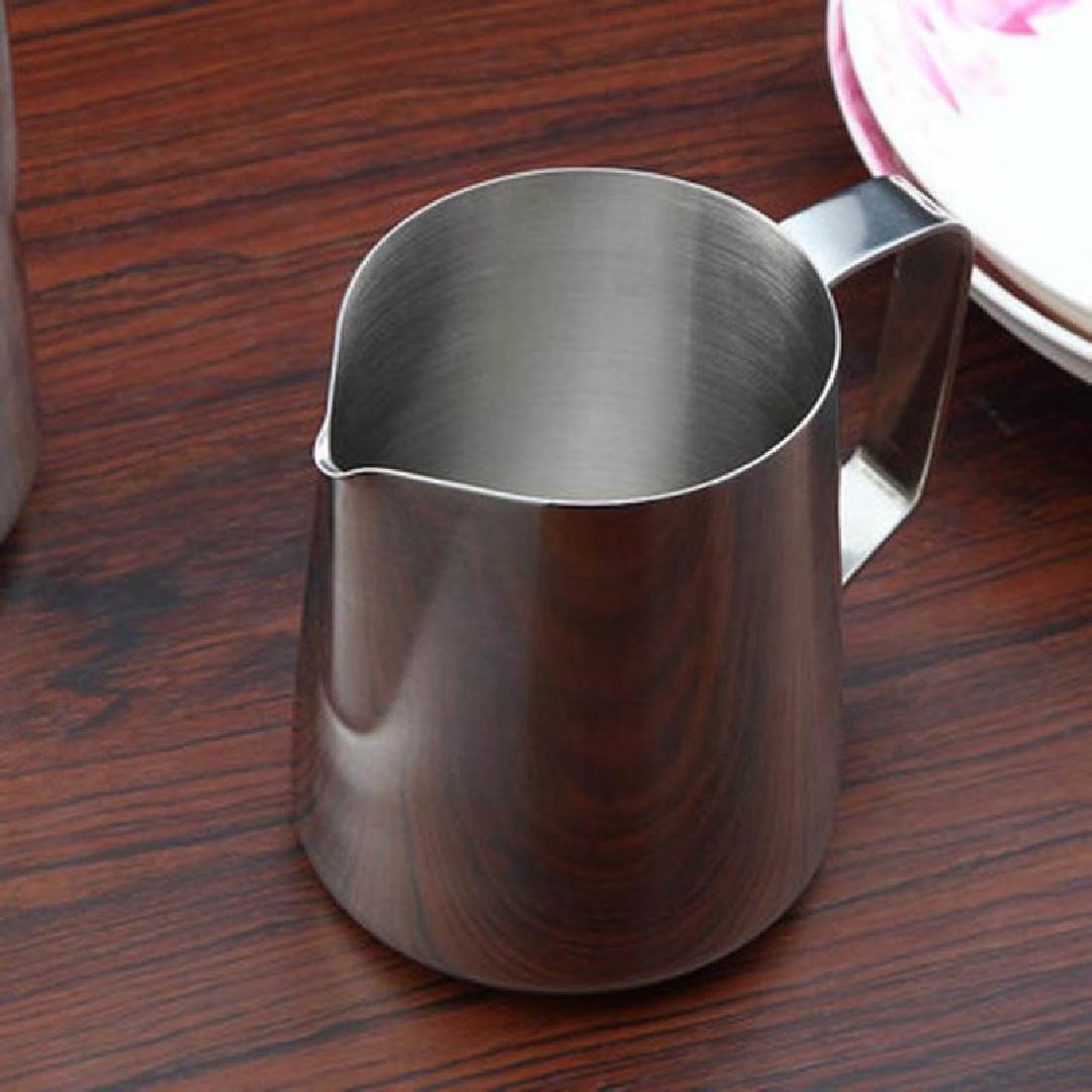 Jarra de acero inoxidable para espumar leche, jarra de café con